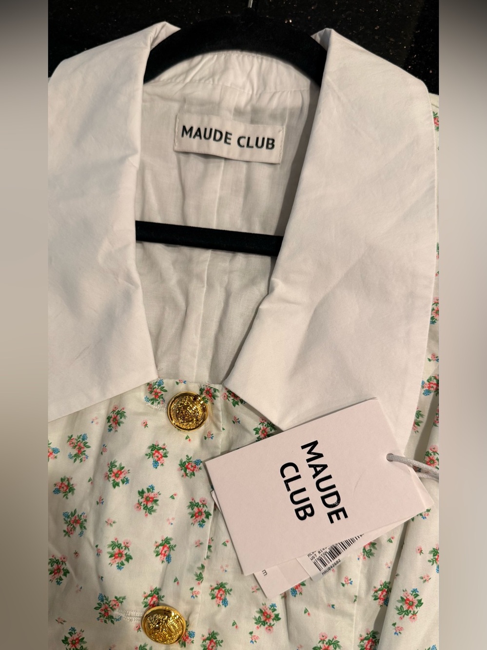 Sleeveless Cream Floral Button-Front Mini Dress - Picture 6 of 7